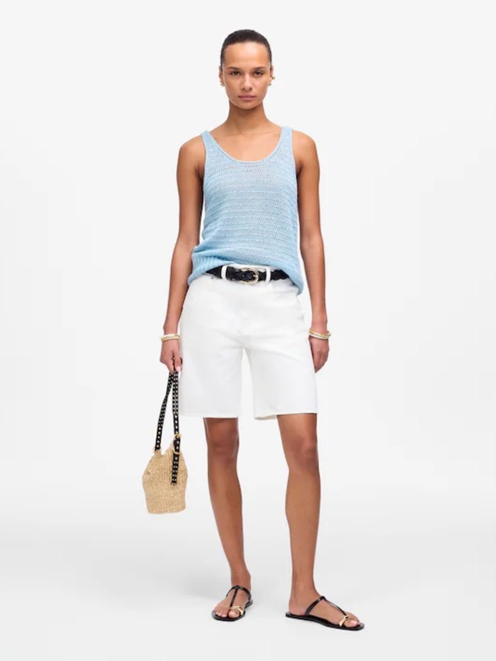 NEW Madewell 1997 Denim Bermuda Shorts White W33